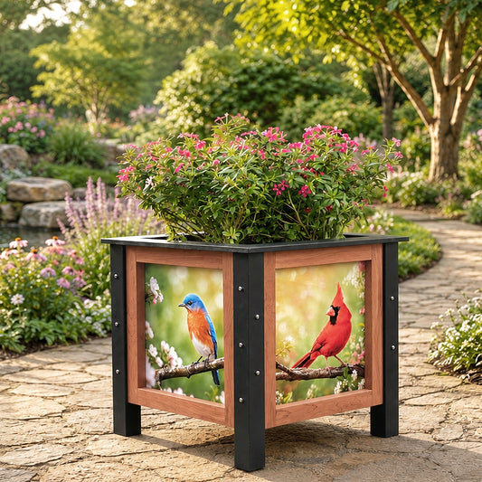 Wild Birds of Texas Cedar Planter