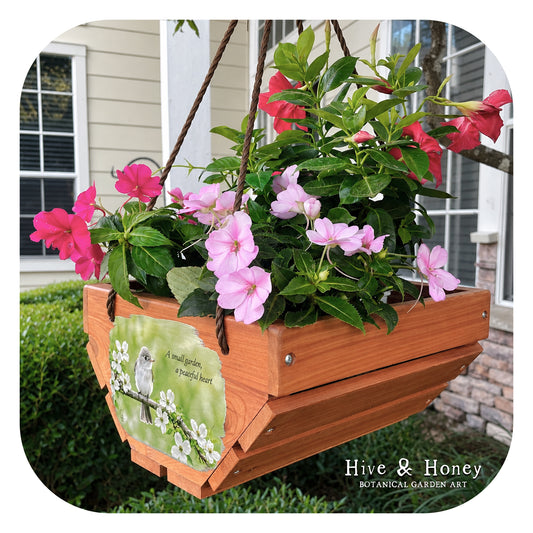 Acadian Flycatcher Hanging Cedar Planter
