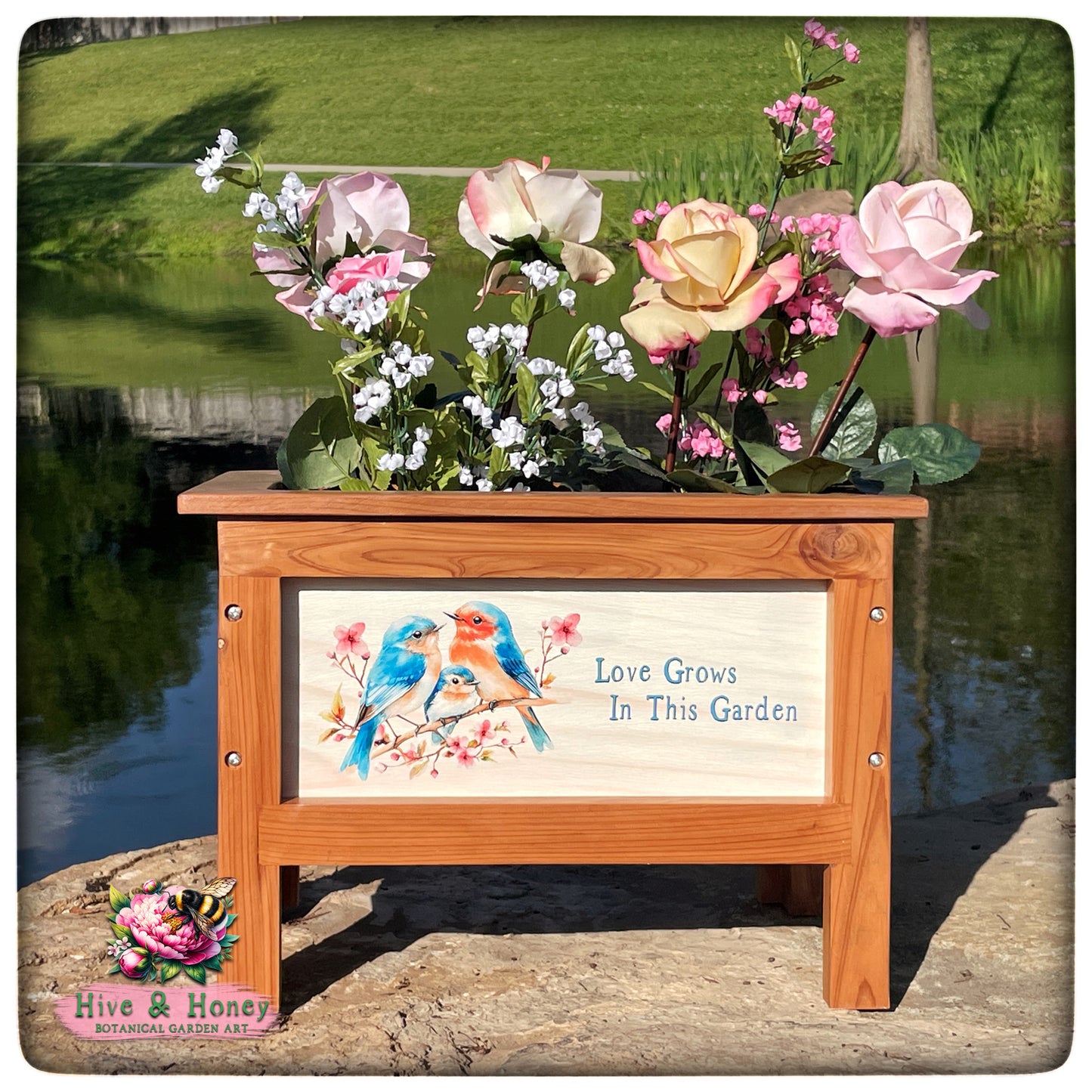 Bluebird Cedar Planter 10" x 15"