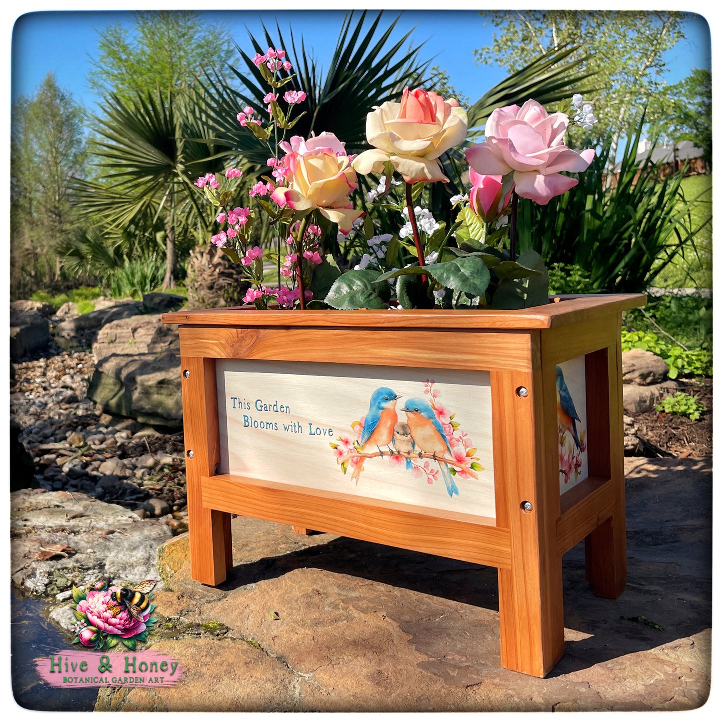 Bluebird Cedar Planter 10" x 15"