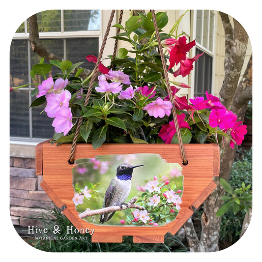 Hummingbird Hanging Cedar Planter