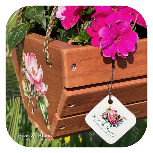 Magnolia Blossoms Hanging Cedar Planter