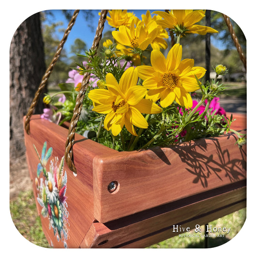 Dragonfly Hanging Cedar Planter